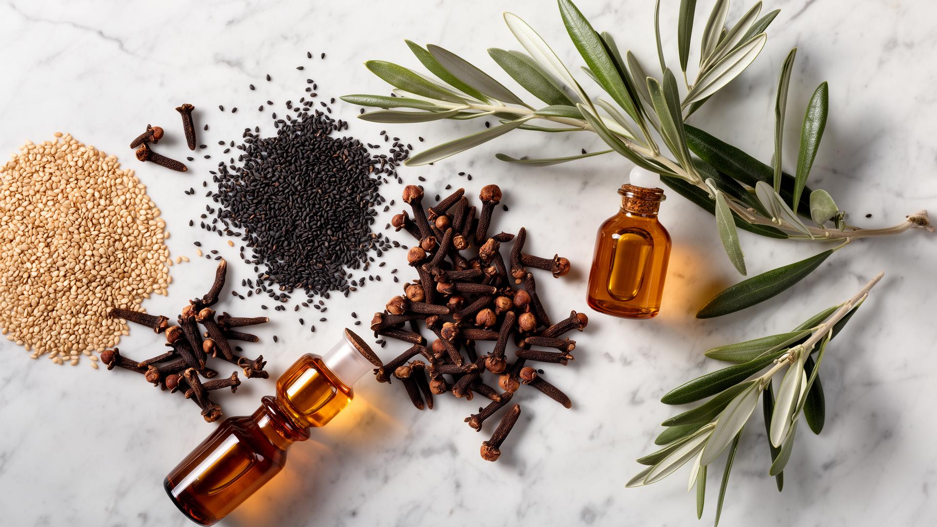 Mediterranean botanicals flat lay on marble — Prima Labo Journal