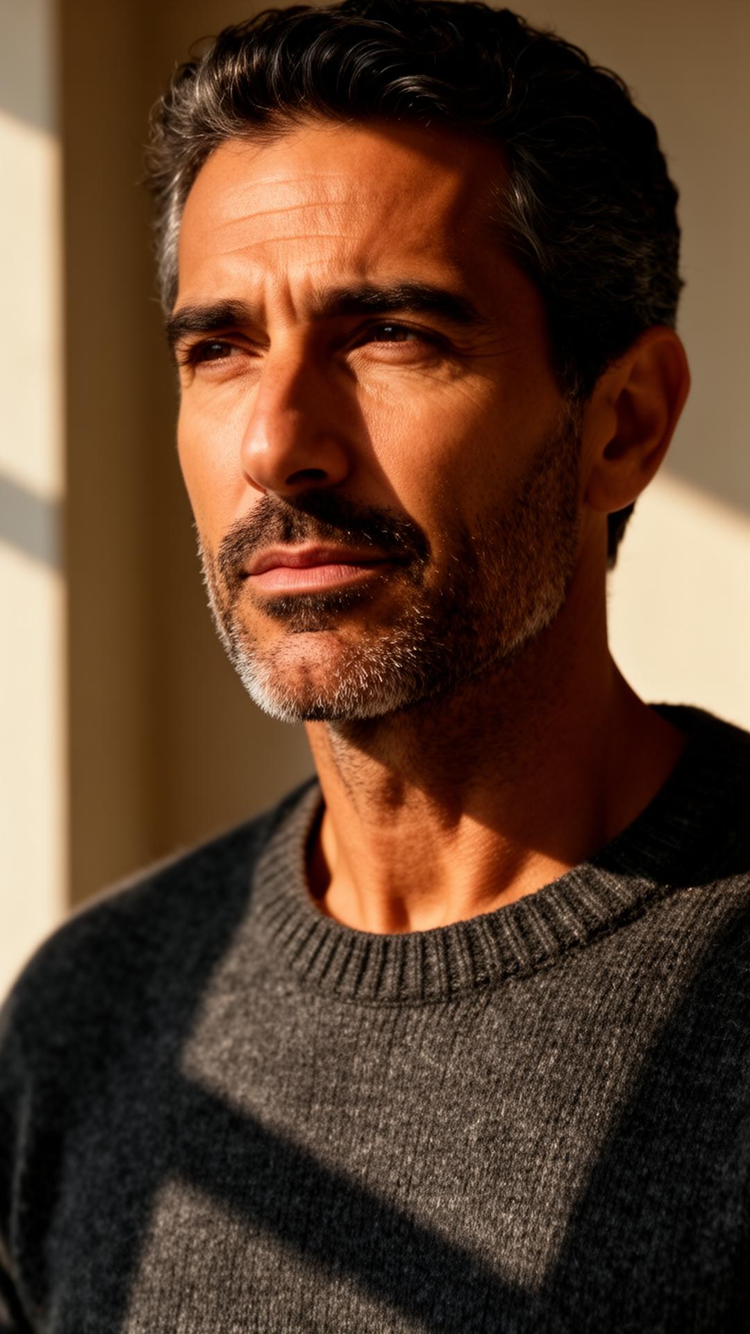 Confident man in soft natural light, representing the Vague customer